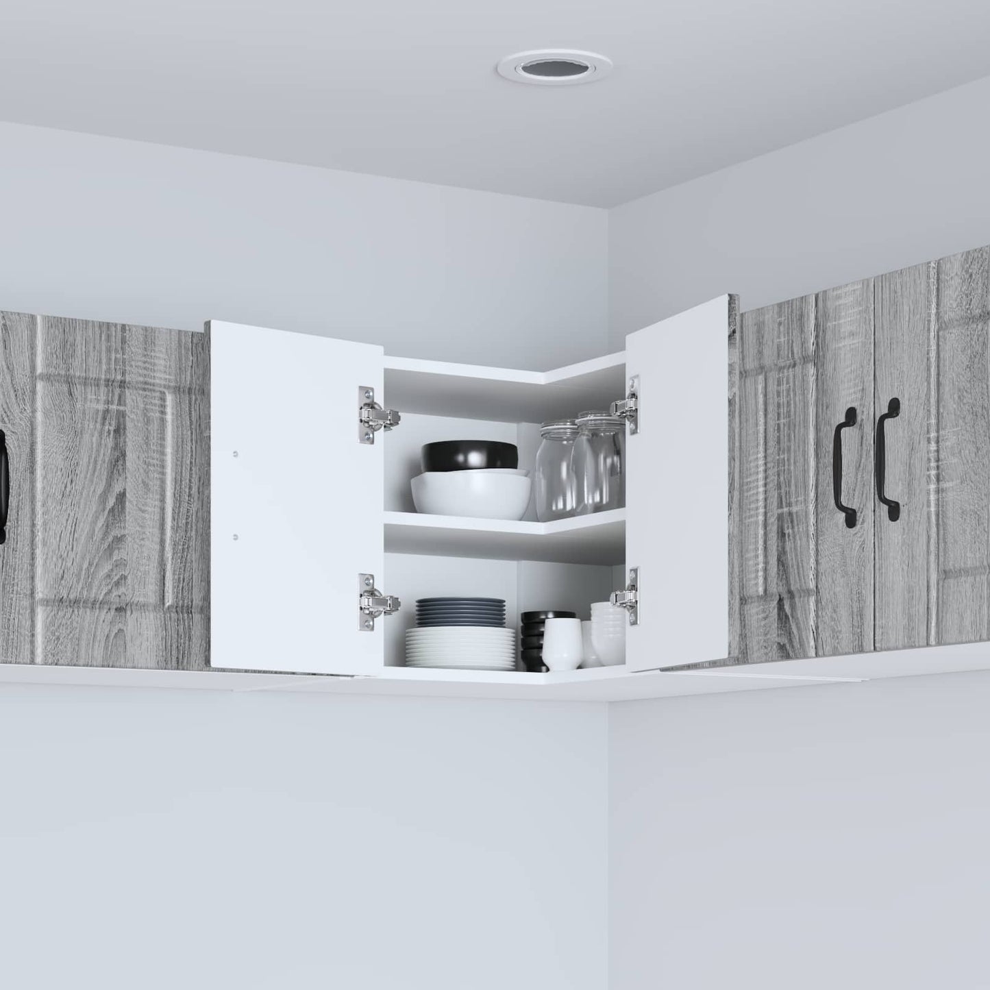 Wall Corner Cabinet LUCCA Grey Sonoma 57 x 57 x 40 cm