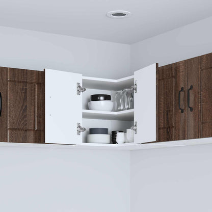 Wall Corner Cabinet LUCCA Brown Oak 57 x 57 x 40 cm