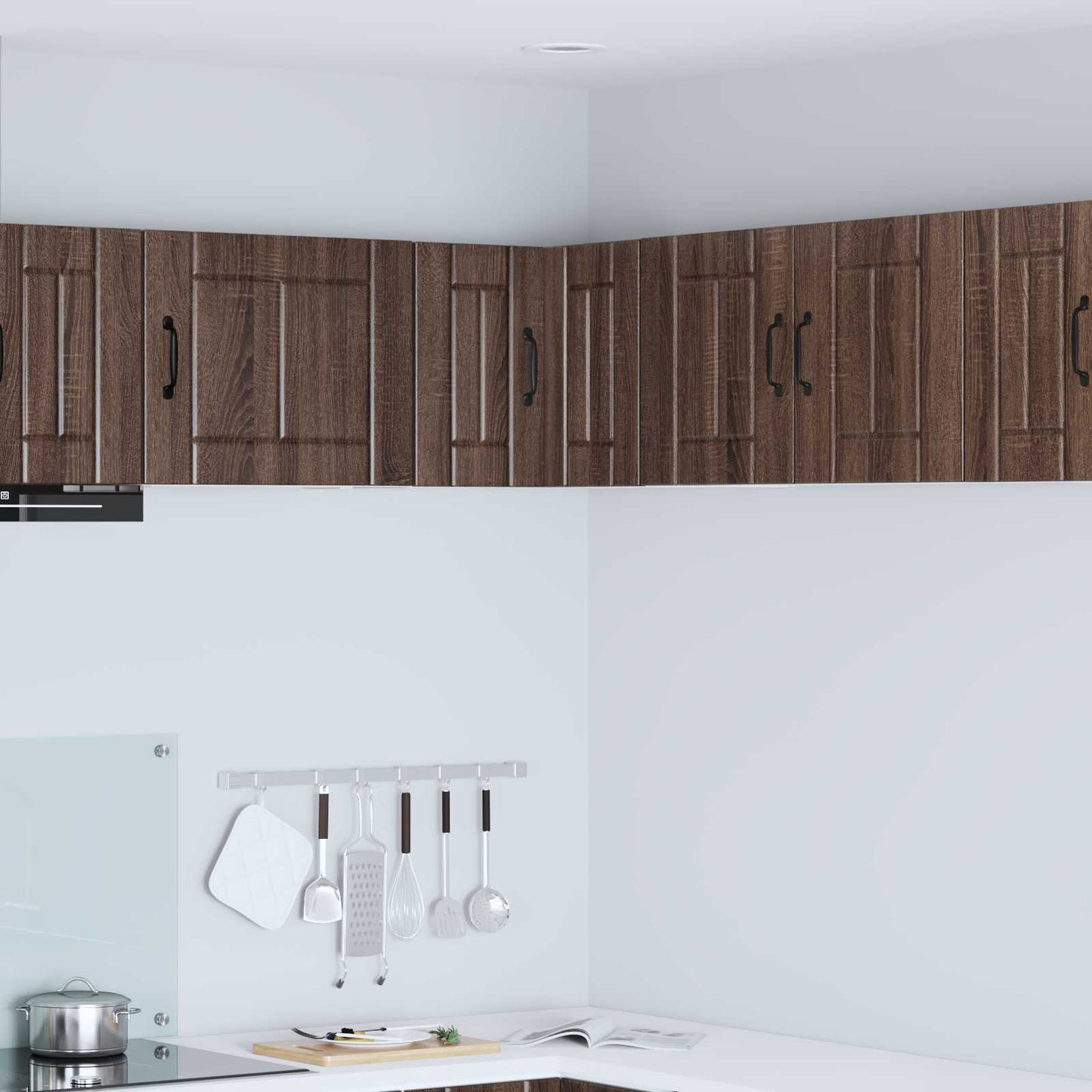 Wall Corner Cabinet LUCCA Brown Oak 57 x 57 x 40 cm
