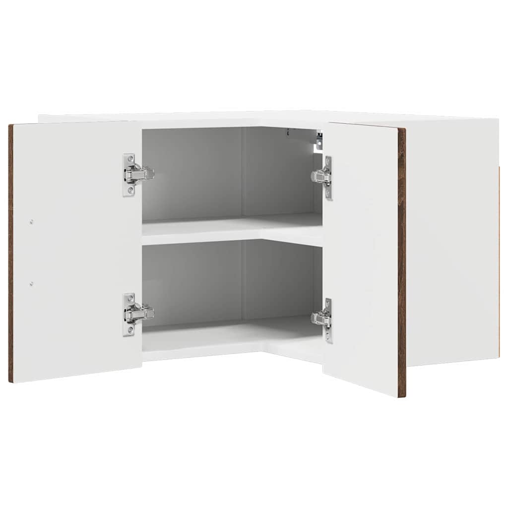 Wall Corner Cabinet LUCCA Brown Oak 57 x 57 x 40 cm