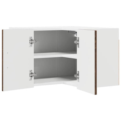 Wall Corner Cabinet LUCCA Brown Oak 57 x 57 x 40 cm