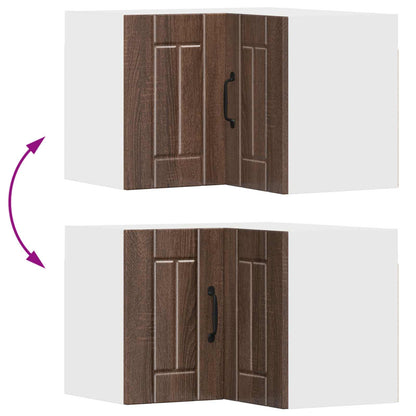 Wall Corner Cabinet LUCCA Brown Oak 57 x 57 x 40 cm