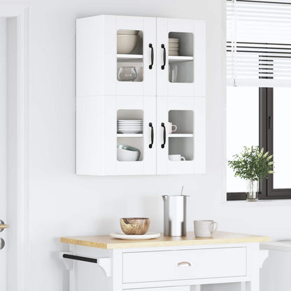 Wall Glass Cabinet LUCCA White 60 x 31 x 40 cm Engineered Wood