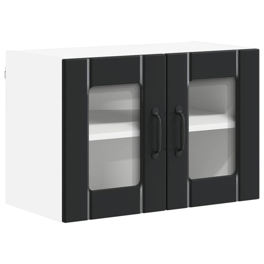 Wall Glass Cabinet LUCCA Black 60 x 31 x 40 cm Engineered Wood