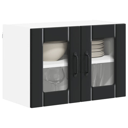 Wall Glass Cabinet LUCCA Black 60 x 31 x 40 cm Engineered Wood