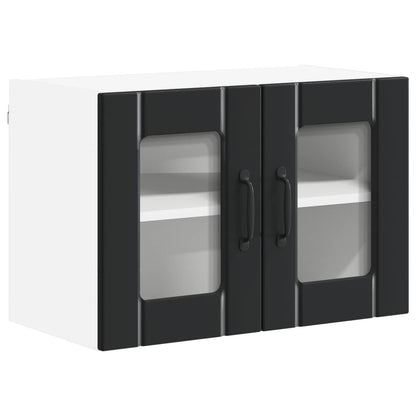 Wall Glass Cabinet LUCCA 2 pcs Black 60 x 31 x 40 cm