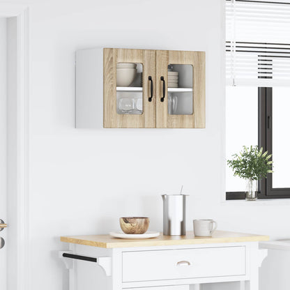 Wall Glass Cabinet LUCCA 2 pcs Sonoma Oak 60 x 31 x 40 cm