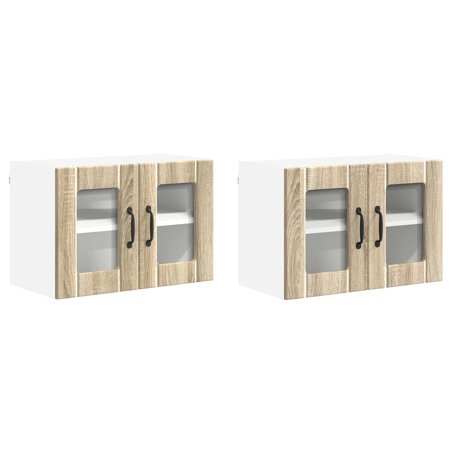 Wall Glass Cabinet LUCCA 2 pcs Sonoma Oak 60 x 31 x 40 cm