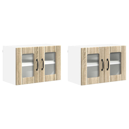 Wall Glass Cabinet LUCCA 2 pcs Sonoma Oak 60 x 31 x 40 cm