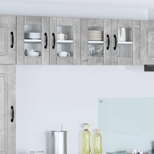 Wall Glass Cabinet LUCCA Concrete Grey 60 x 31 x 40 cm