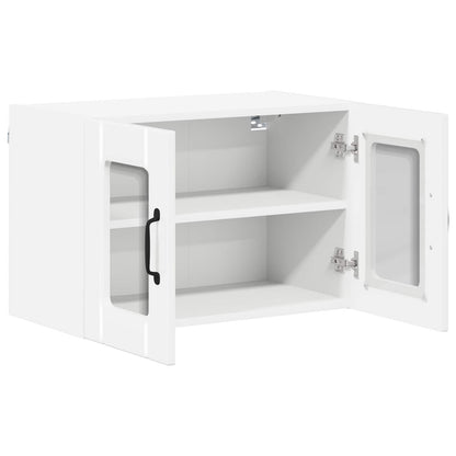 Wall Glass Cabinet LUCCA 2 pcs High Gloss White 60 x 31 x 40 cm