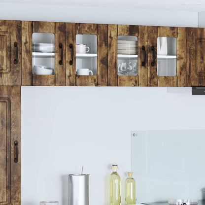 Wall Glass Cabinet LUCCA Smoked Oak 60 x 31 x 40 cm