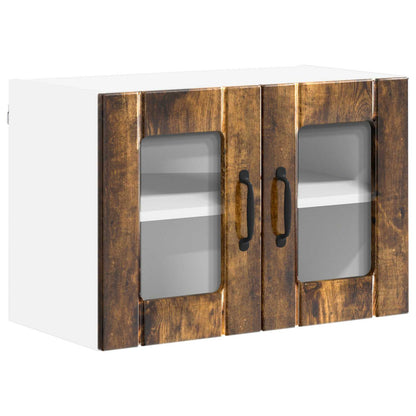 Wall Glass Cabinet LUCCA Smoked Oak 60 x 31 x 40 cm