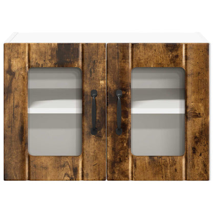 Wall Glass Cabinet LUCCA Smoked Oak 60 x 31 x 40 cm