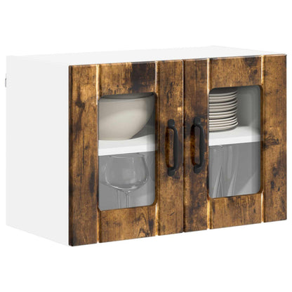 Wall Glass Cabinet LUCCA Smoked Oak 60 x 31 x 40 cm