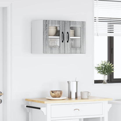 Wall Glass Cabinet LUCCA Grey Sonoma 60 x 31 x 40 cm