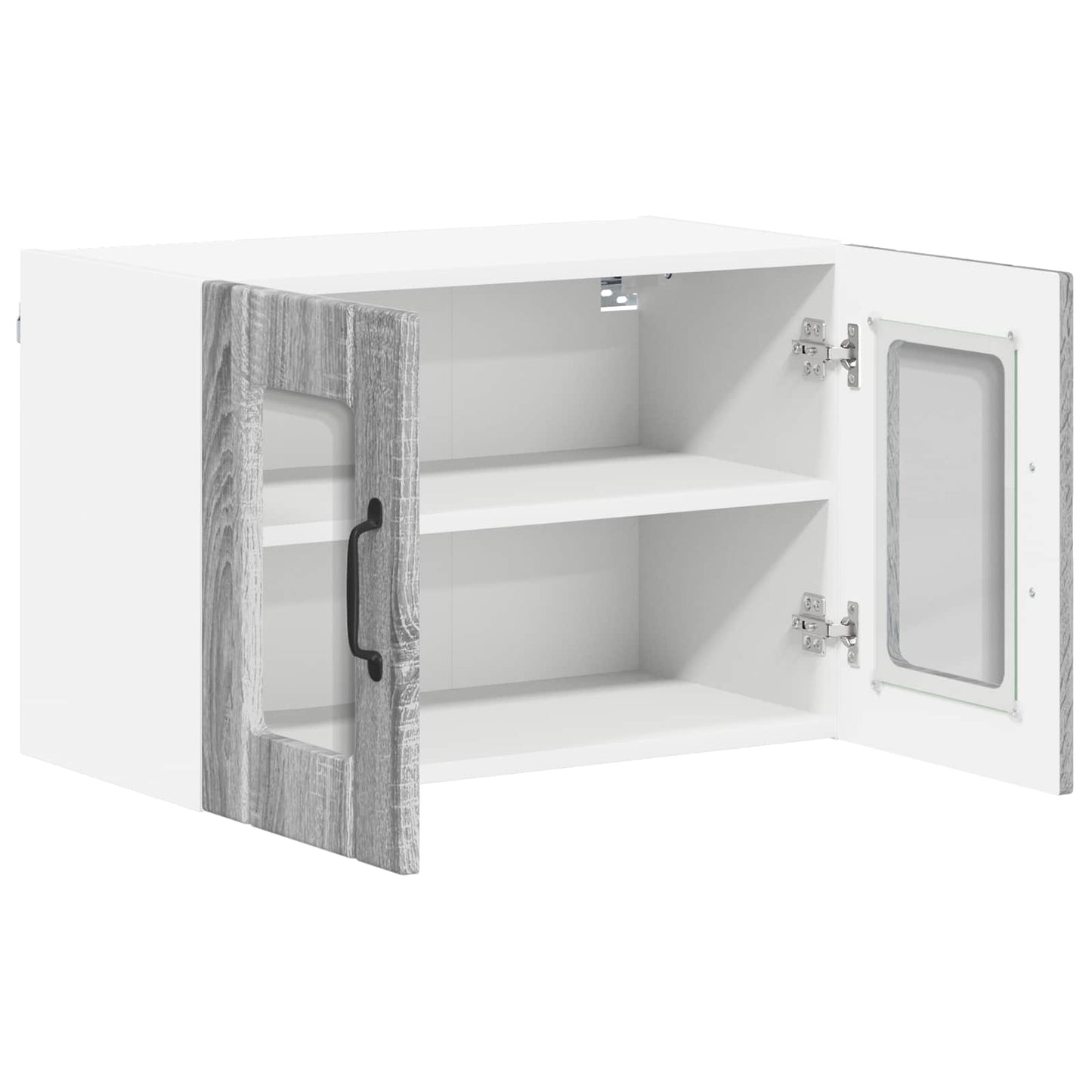 Wall Glass Cabinet LUCCA 2 pcs Grey Sonoma 60 x 31 x 40 cm
