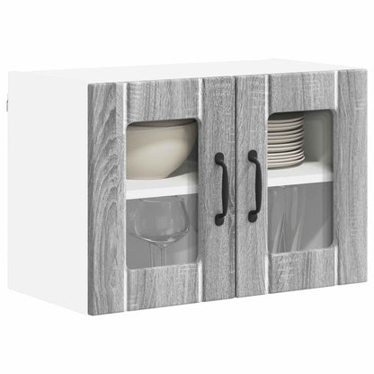 Wall Glass Cabinet LUCCA 2 pcs Grey Sonoma 60 x 31 x 40 cm