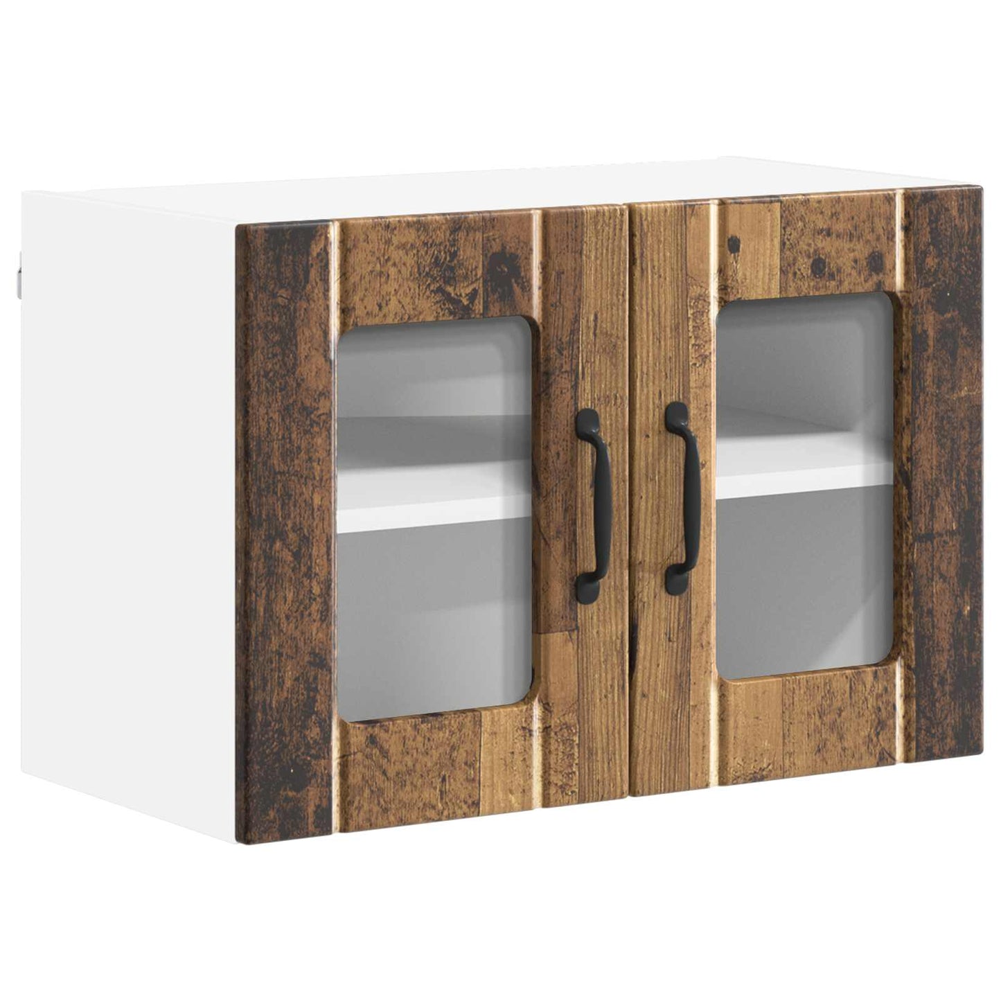 Wall Glass Cabinet LUCCA Old Wood 60 x 31 x 40 cm