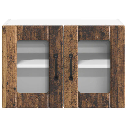 Wall Glass Cabinet LUCCA Old Wood 60 x 31 x 40 cm