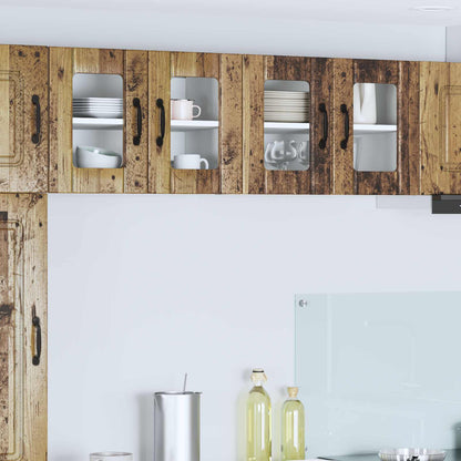 Wall Glass Cabinet LUCCA 2 pcs Old Wood 60 x 31 x 40 cm