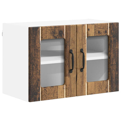 Wall Glass Cabinet LUCCA 2 pcs Old Wood 60 x 31 x 40 cm