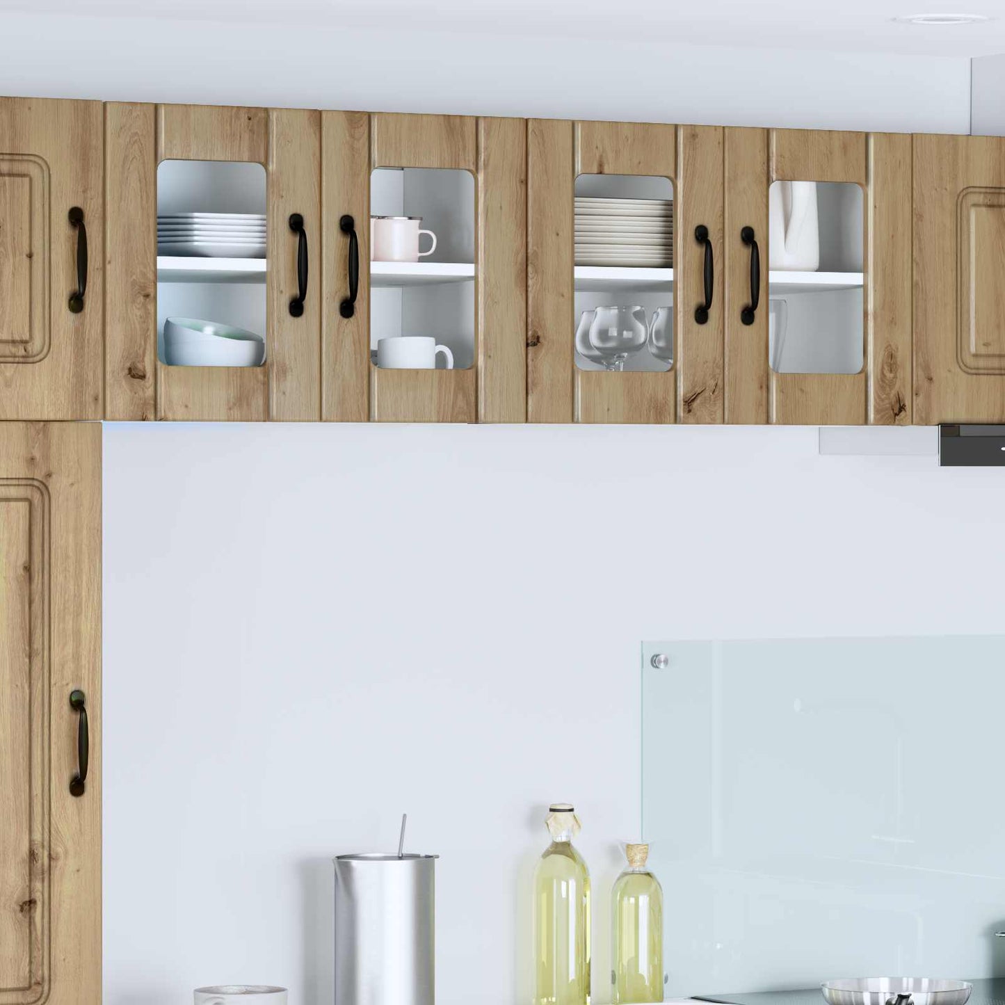 Wall Glass Cabinet LUCCA Artisan Oak 60 x 31 x 40 cm