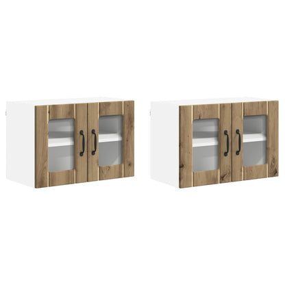 Wall Glass Cabinet LUCCA 2 pcs Artisan Oak 60 x 31 x 40 cm