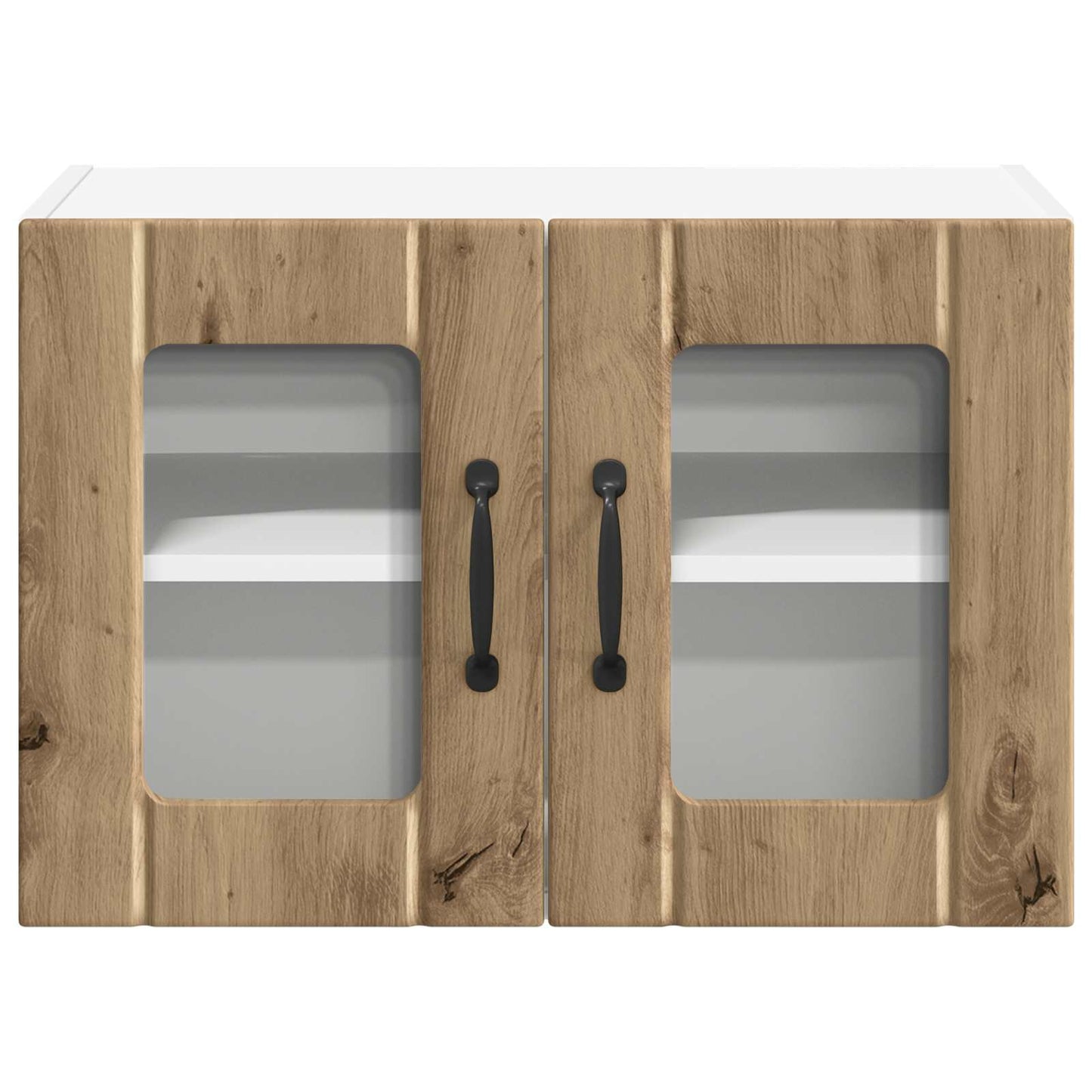 Wall Glass Cabinet LUCCA 2 pcs Artisan Oak 60 x 31 x 40 cm