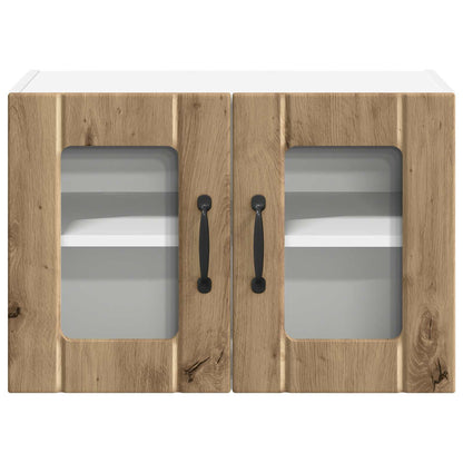 Wall Glass Cabinet LUCCA 2 pcs Artisan Oak 60 x 31 x 40 cm