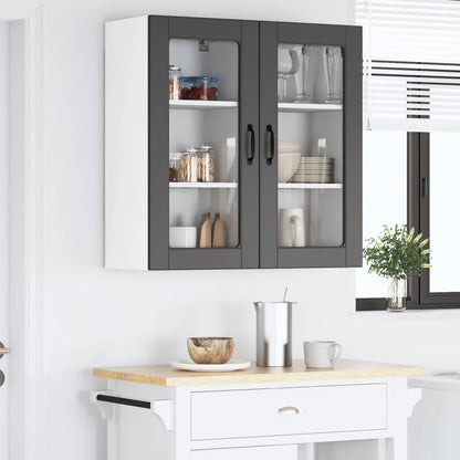 Wall Glass Cabinet LUCCA 2 pcs Black 40 x 31 x 80 cm