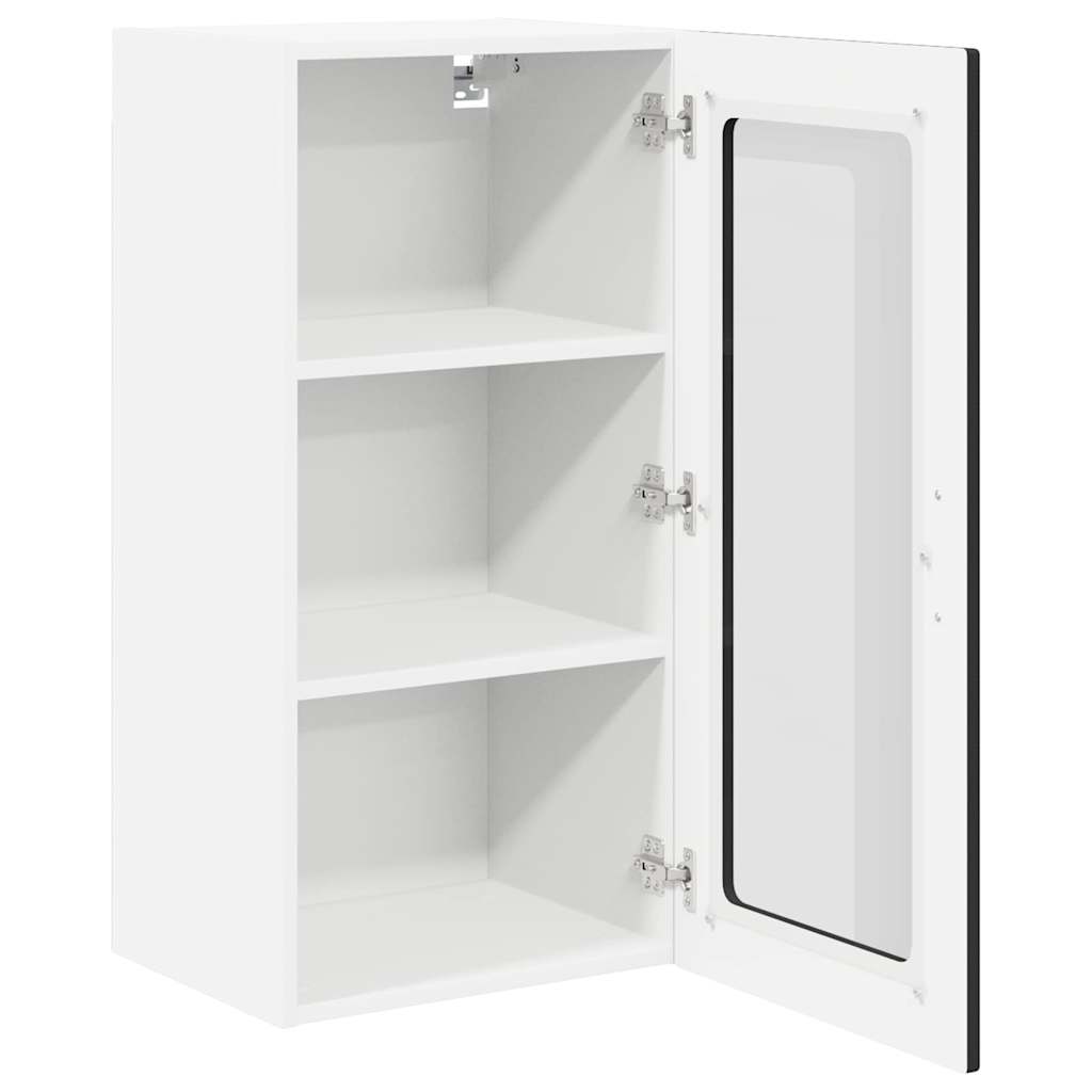 Wall Glass Cabinet LUCCA 2 pcs Black 40 x 31 x 80 cm