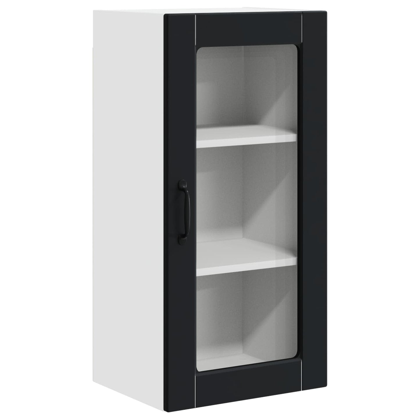 Wall Glass Cabinet LUCCA 2 pcs Black 40 x 31 x 80 cm