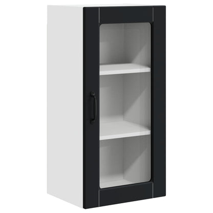 Wall Glass Cabinet LUCCA 2 pcs Black 40 x 31 x 80 cm