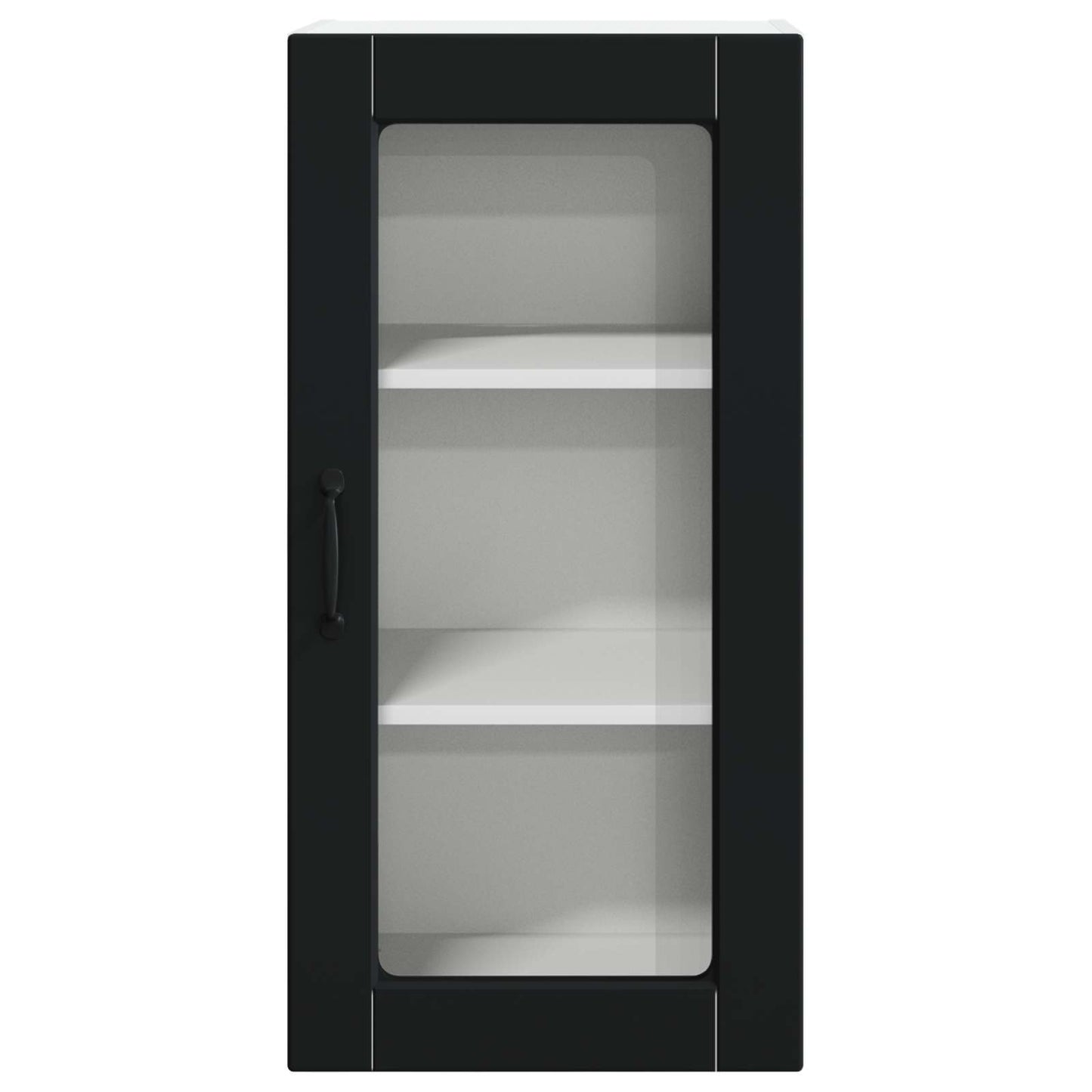 Wall Glass Cabinet LUCCA 2 pcs Black 40 x 31 x 80 cm
