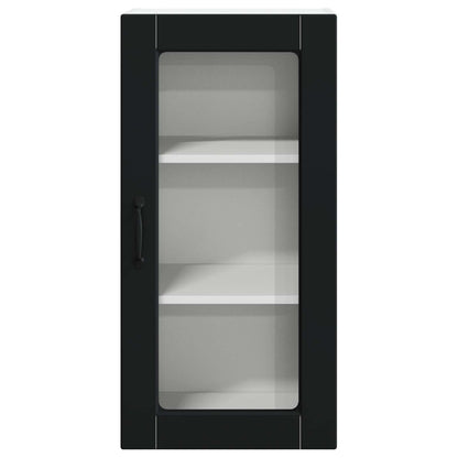 Wall Glass Cabinet LUCCA 2 pcs Black 40 x 31 x 80 cm