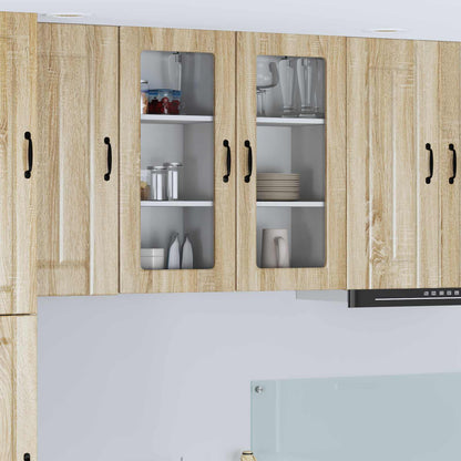 Wall Glass Cabinet LUCCA Sonoma Oak 40 x 31 x 80 cm