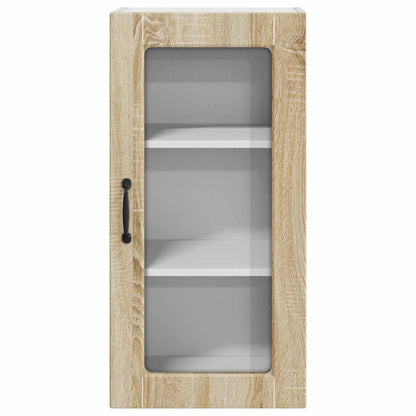 Wall Glass Cabinet LUCCA Sonoma Oak 40 x 31 x 80 cm