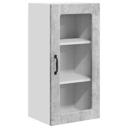 Wall Glass Cabinet LUCCA 2 pcs Concrete Grey Engineered Wood