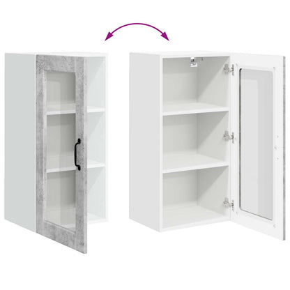 Wall Glass Cabinet LUCCA 2 pcs Concrete Grey 40 x 31 x 80 cm