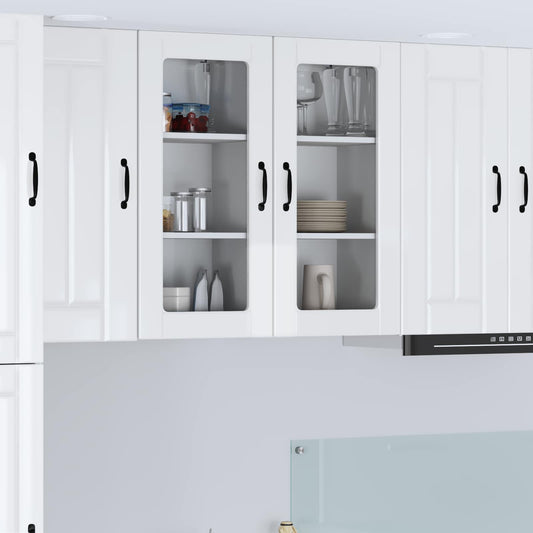 Wall Glass Cabinet LUCCA High Gloss White 40 x 31 x 80 cm