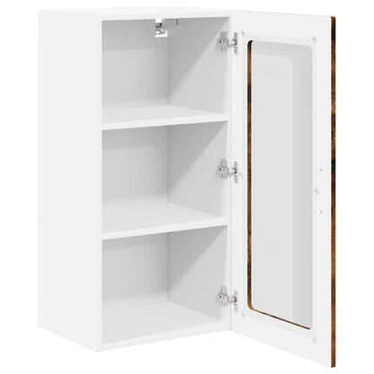 Wall Glass Cabinet LUCCA 2 pcs Smoked Oak 40 x 31 x 80 cm