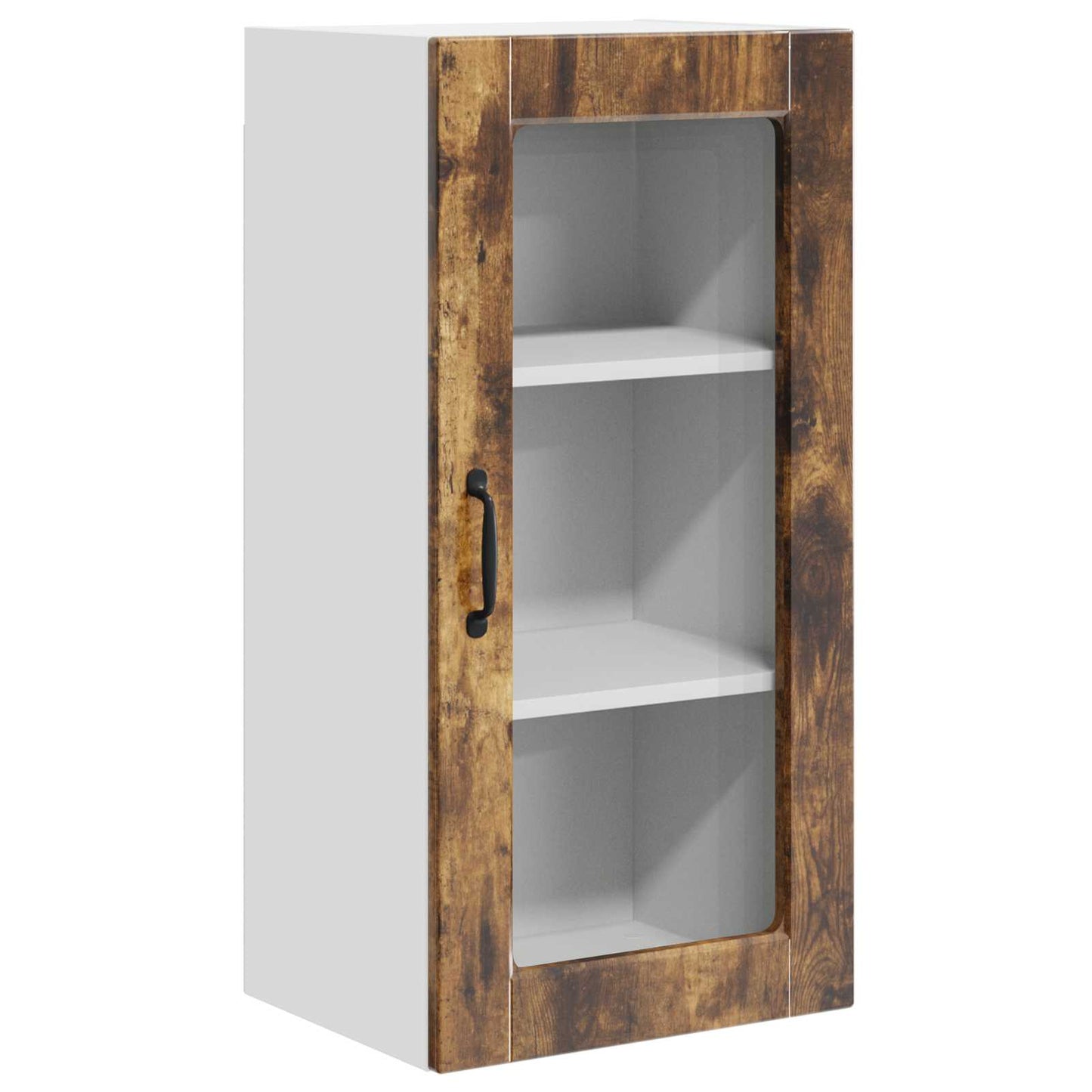 Wall Glass Cabinet LUCCA 2 pcs Smoked Oak 40 x 31 x 80 cm
