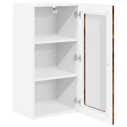 Wall Glass Cabinet LUCCA 2 pcs Smoked Oak 40 x 31 x 80 cm