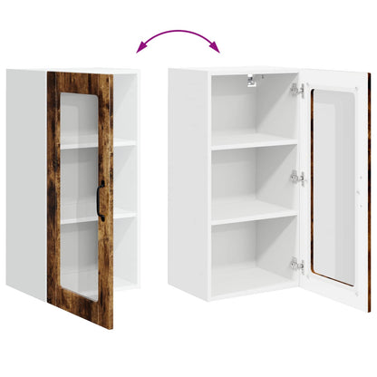 Wall Glass Cabinet LUCCA 2 pcs Smoked Oak 40 x 31 x 80 cm