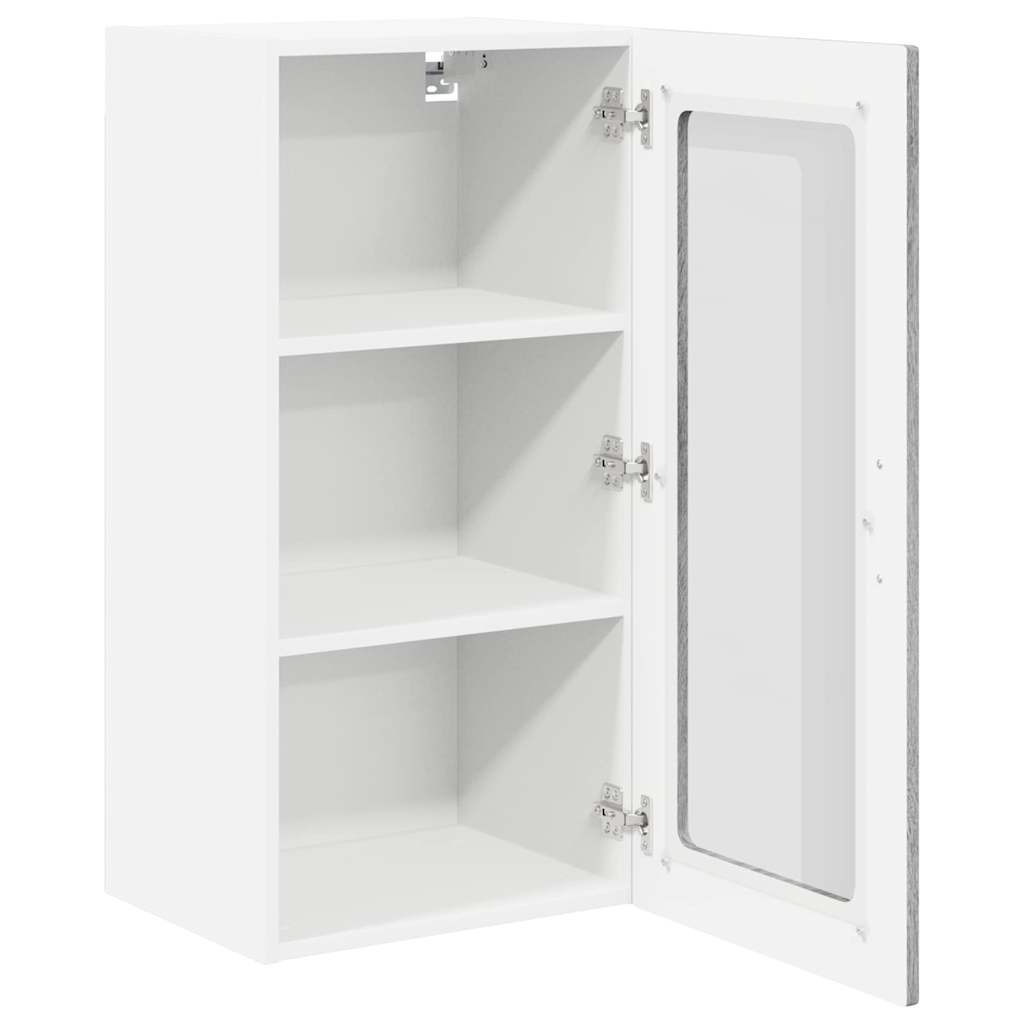 Wall Glass Cabinet LUCCA 2 pcs Grey Sonoma 40 x 31 x 80 cm