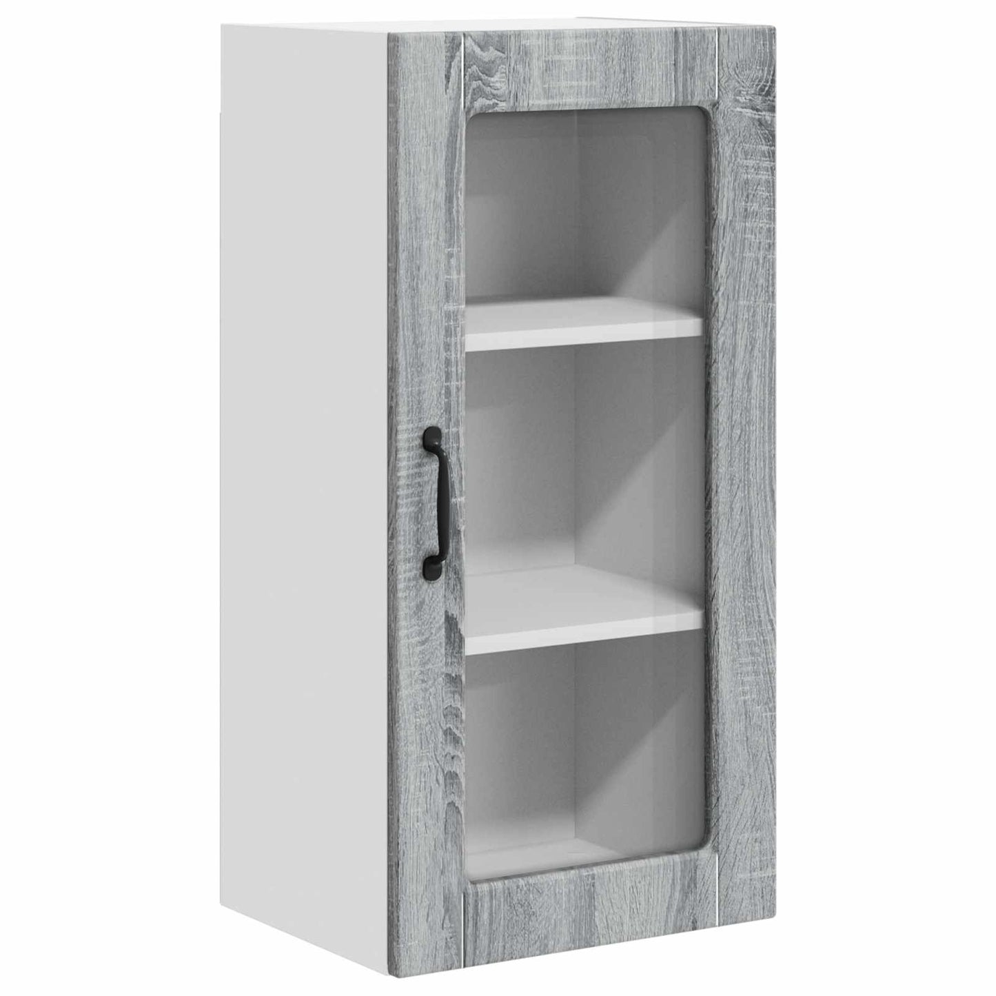 Wall Glass Cabinet LUCCA 2 pcs Grey Sonoma 40 x 31 x 80 cm