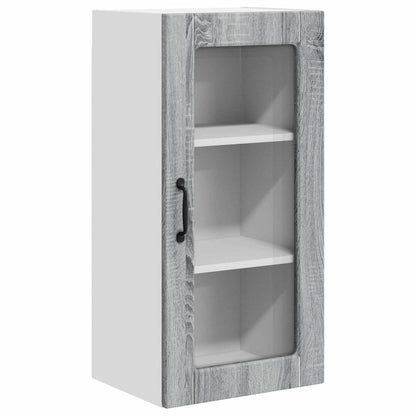 Wall Glass Cabinet LUCCA 2 pcs Grey Sonoma 40 x 31 x 80 cm