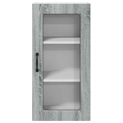 Wall Glass Cabinet LUCCA 2 pcs Grey Sonoma 40 x 31 x 80 cm