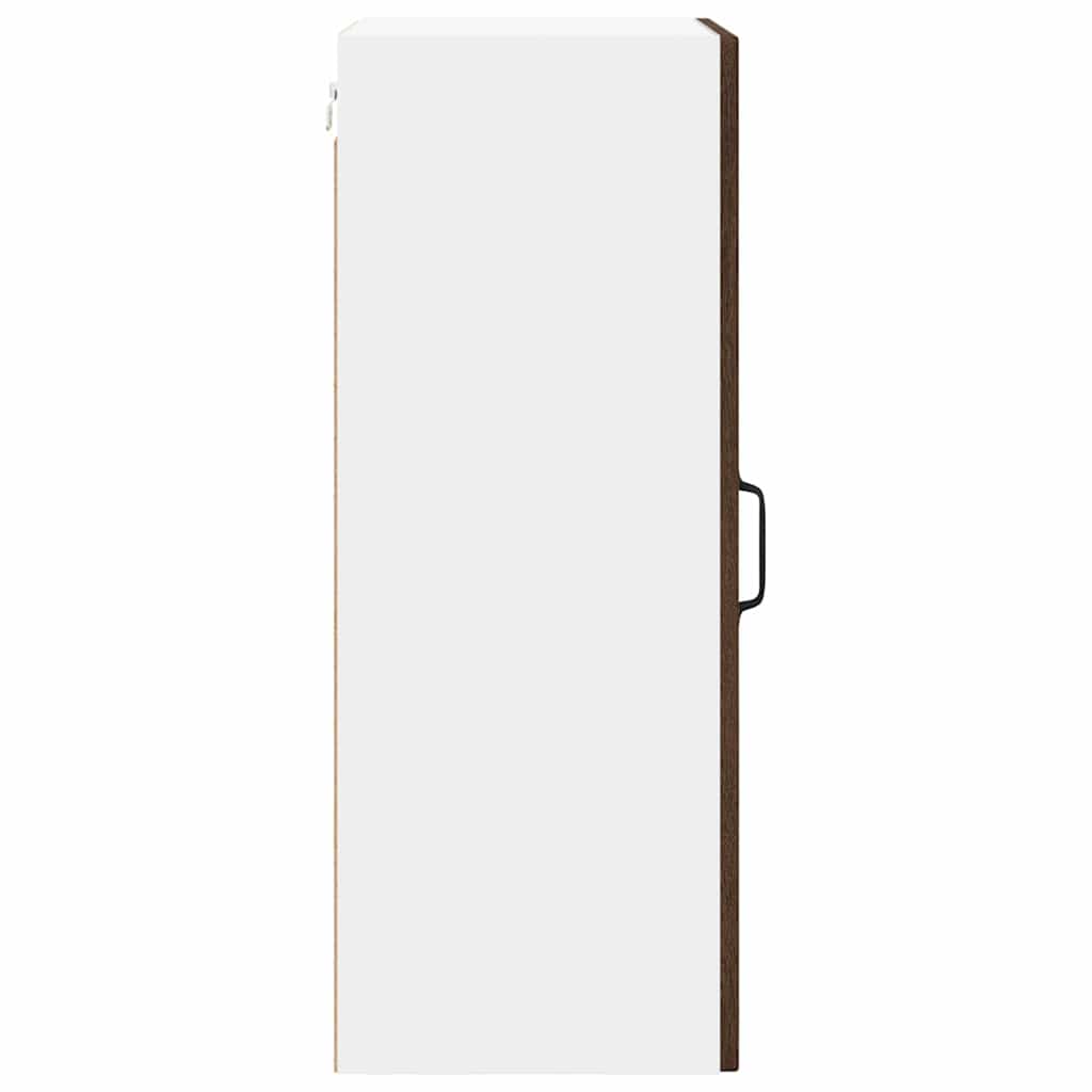 Wall Glass Cabinet LUCCA 2 pcs Brown Oak 40 x 31 x 80 cm